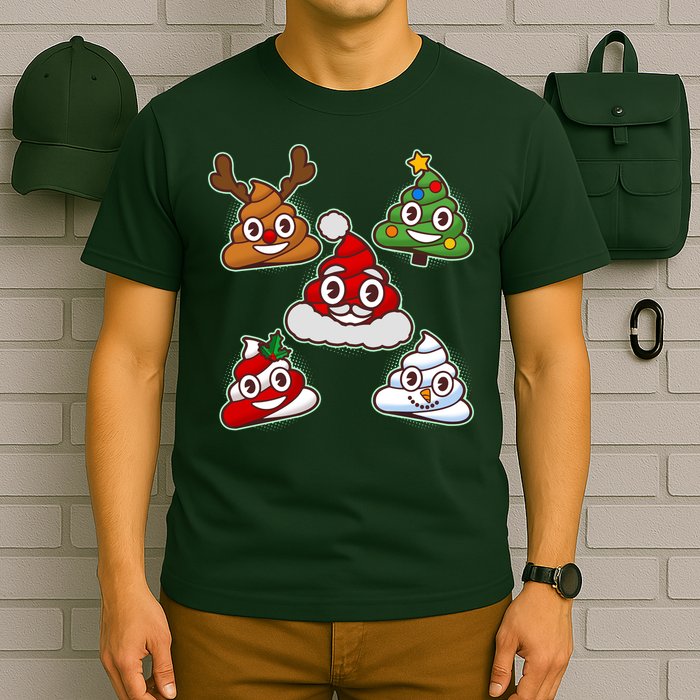 Christmas Poop Emoji Group T-Shirt