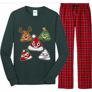 Christmas Poop Emoji Group Long Sleeve Pajama Set