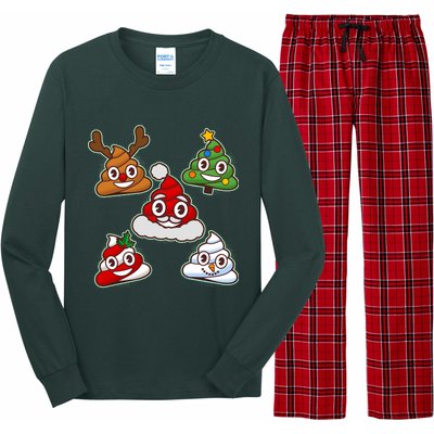 Christmas Poop Emoji Group Long Sleeve Pajama Set