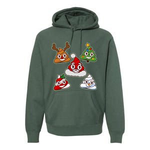 Christmas Poop Emoji Group Premium Hoodie