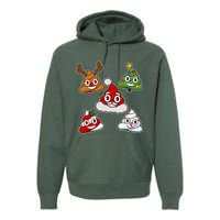 Christmas Poop Emoji Group Premium Hoodie