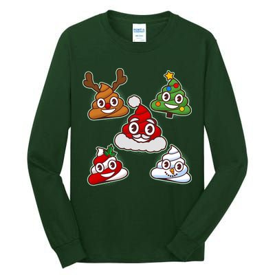 Christmas Poop Emoji Group Tall Long Sleeve T-Shirt