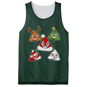 Christmas Poop Emoji Group Mesh Reversible Basketball Jersey Tank