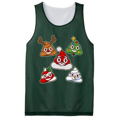 Christmas Poop Emoji Group Mesh Reversible Basketball Jersey Tank