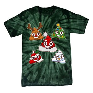 Christmas Poop Emoji Group Tie-Dye T-Shirt