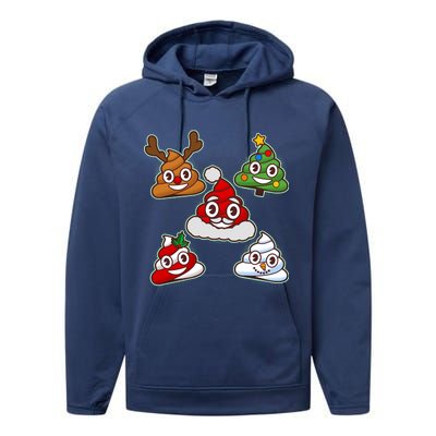 Christmas Poop Emoji Group Performance Fleece Hoodie