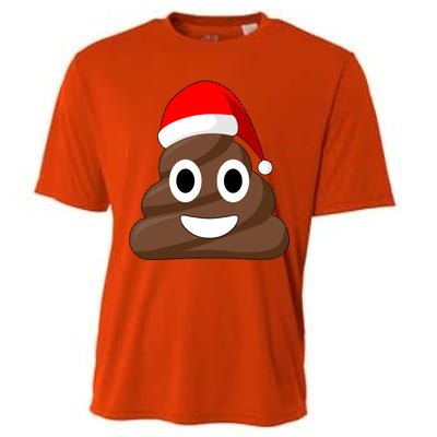 Christmas Poop Emoji Smiley Cooling Performance Crew T-Shirt