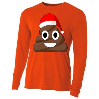 Christmas Poop Emoji Smiley Cooling Performance Long Sleeve Crew