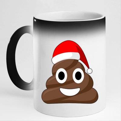 Christmas Poop Emoji Smiley 11oz Black Color Changing Mug