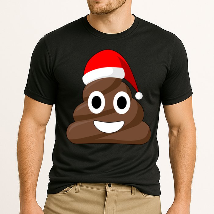Christmas Poop Emoji Smiley Cooling Performance Crew T-Shirt