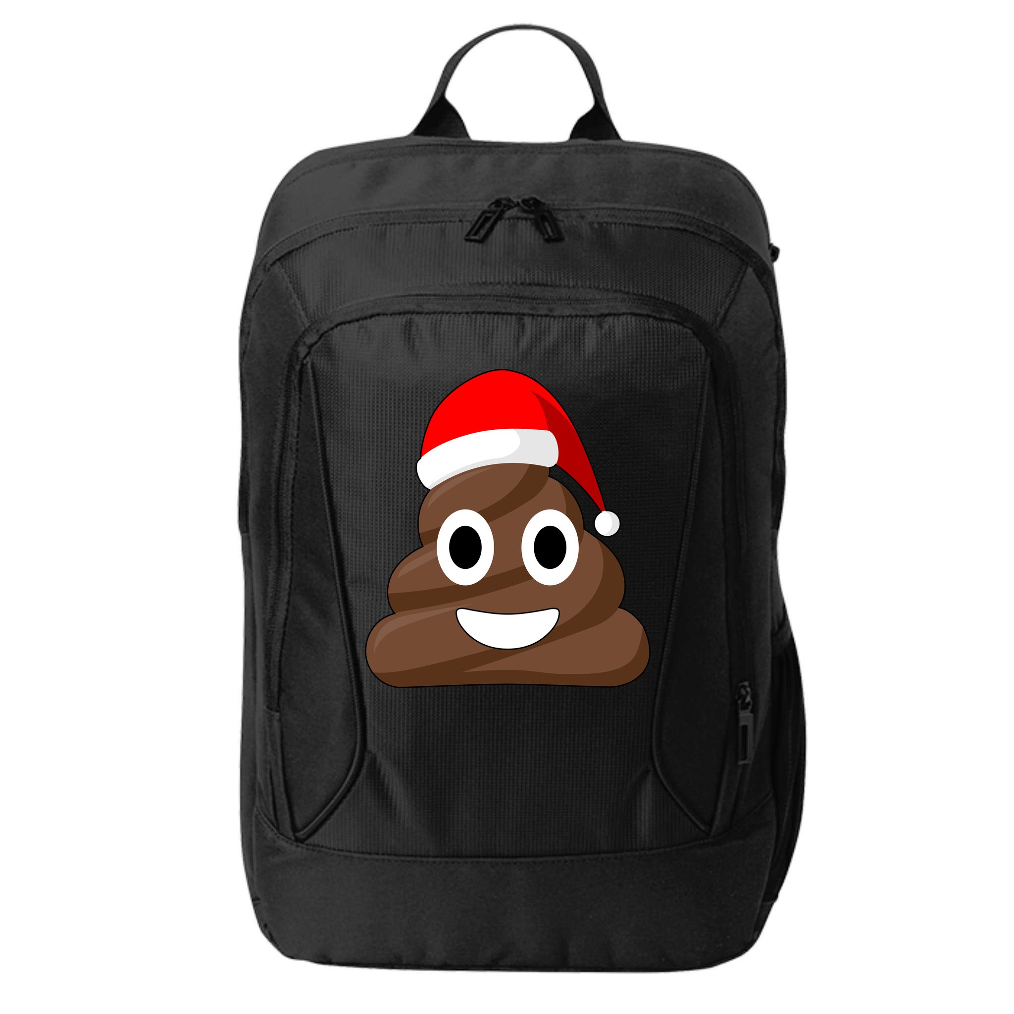 Christmas Poop Emoji Smiley City Backpack