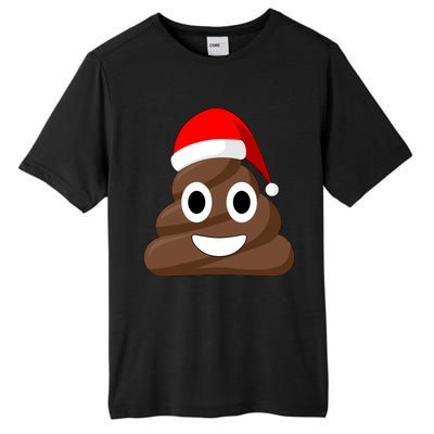 Christmas Poop Emoji Smiley Tall Fusion ChromaSoft Performance T-Shirt