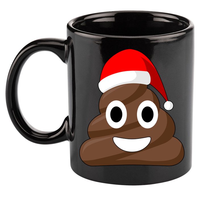Christmas Poop Emoji Smiley 11oz C Handle Ceramic Mug