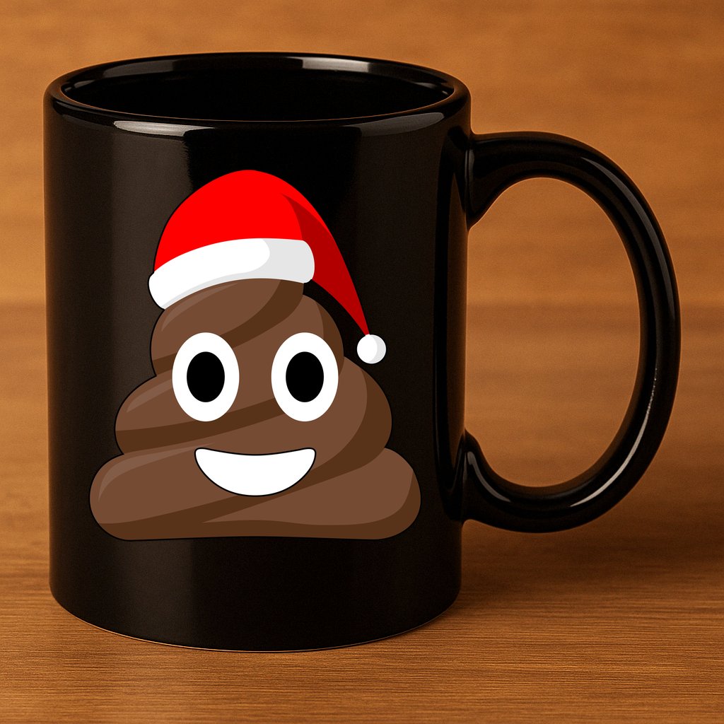 Christmas Poop Emoji Smiley 11oz C Handle Ceramic Mug