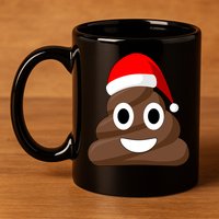 Christmas Poop Emoji Smiley 11oz C Handle Ceramic Mug