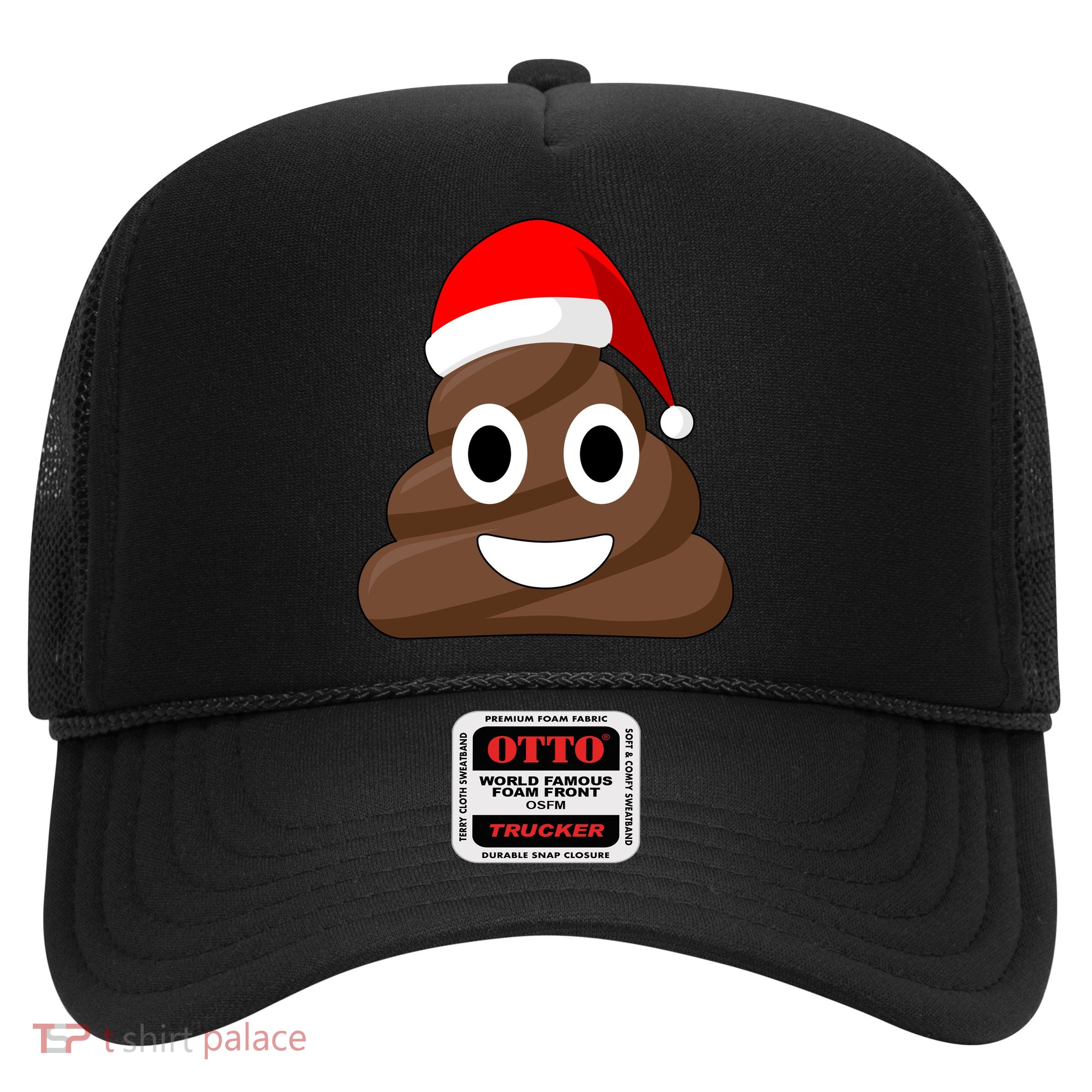 Christmas Poop Emoji Smiley Trucker Hat