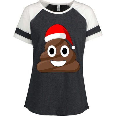 Christmas Poop Emoji Smiley Enza Ladies Jersey Colorblock Tee