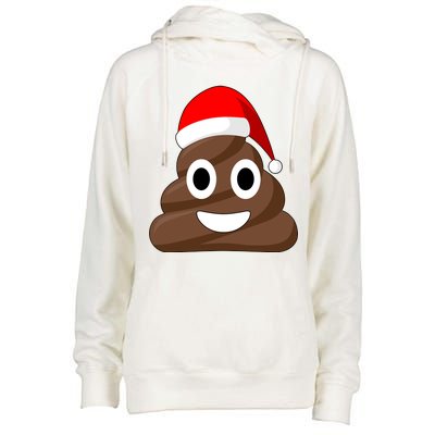 Christmas Poop Emoji Smiley Womens Funnel Neck Pullover Hood