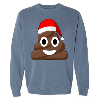 Christmas Poop Emoji Smiley Garment-Dyed Sweatshirt