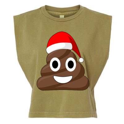 Christmas Poop Emoji Smiley Garment-Dyed Women's Muscle Tee