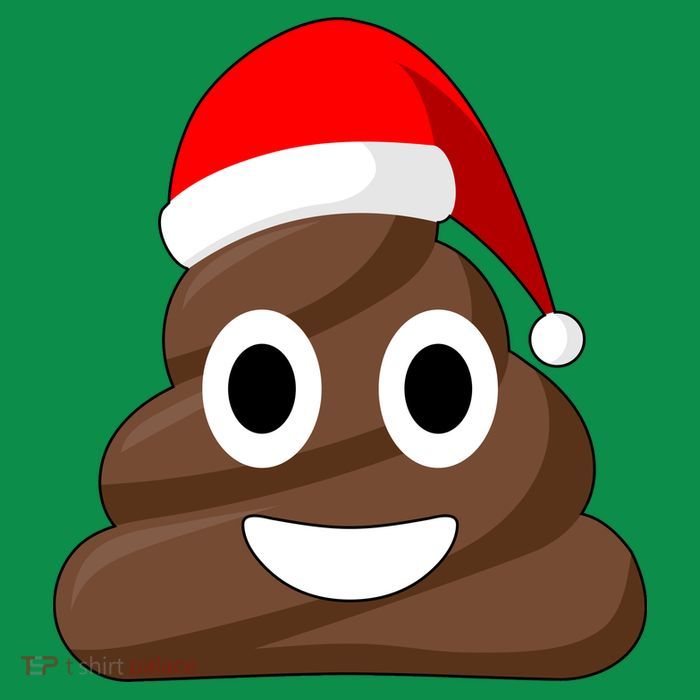 Christmas Poop Emoji Smiley Tall T-Shirt