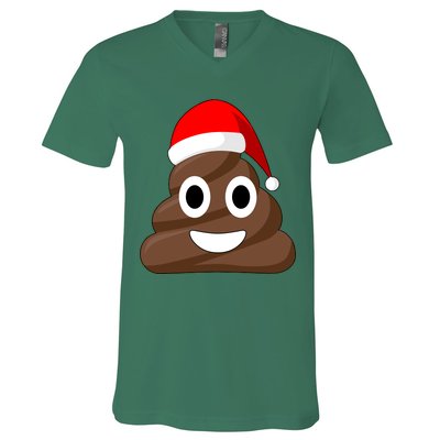 Christmas Poop Emoji Smiley V-Neck T-Shirt