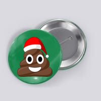 Christmas Poop Emoji Smiley Button