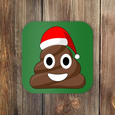 Christmas Poop Emoji Smiley Coaster