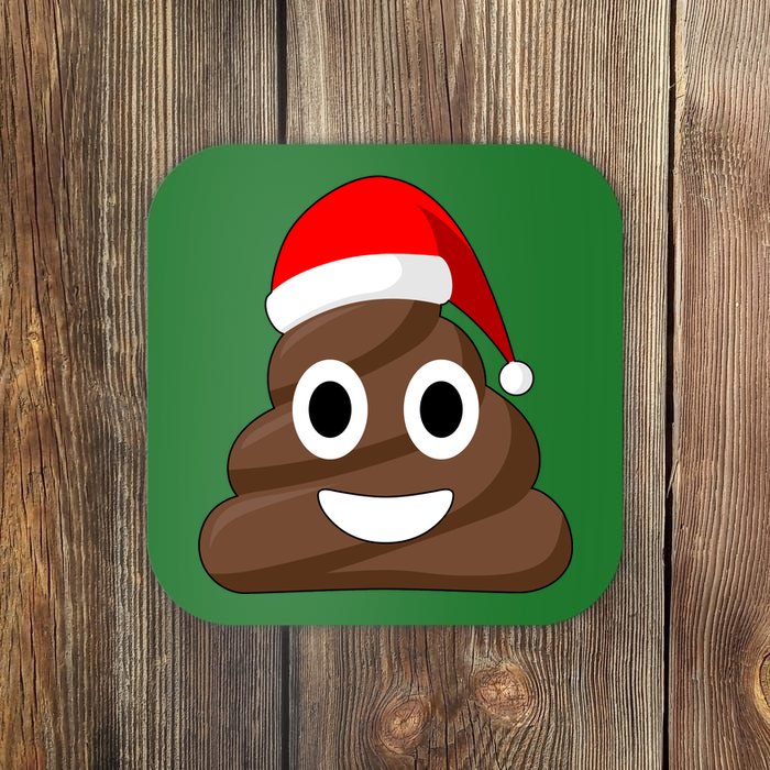 Christmas Poop Emoji Smiley Coaster