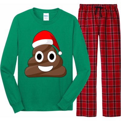 Christmas Poop Emoji Smiley Long Sleeve Pajama Set