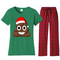 Christmas Poop Emoji Smiley Women's Flannel Pajama Set