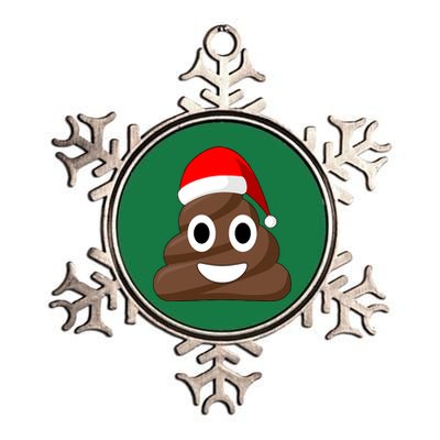 Christmas Poop Emoji Smiley Metallic Star Ornament