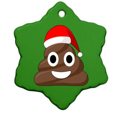 Christmas Poop Emoji Smiley Ceramic Star Ornament