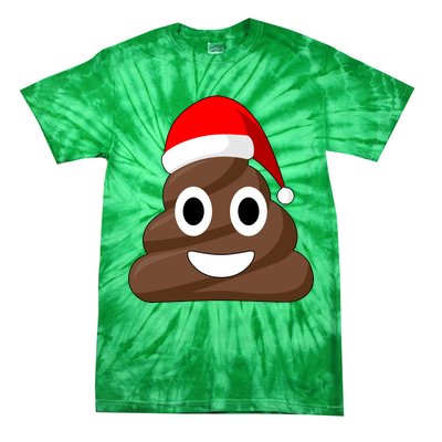 Christmas Poop Emoji Smiley Tie-Dye T-Shirt