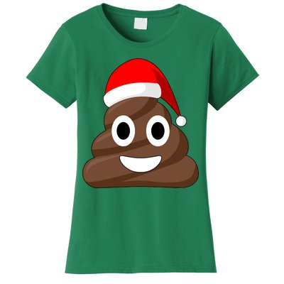 Christmas Poop Emoji Smiley Women's T-Shirt