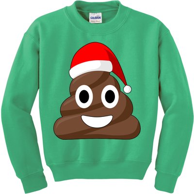 Christmas Poop Emoji Smiley Kids Sweatshirt