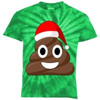 Christmas Poop Emoji Smiley Kids Tie-Dye T-Shirt