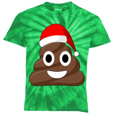 Christmas Poop Emoji Smiley Kids Tie-Dye T-Shirt