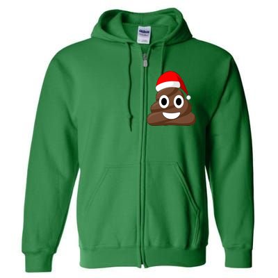 Christmas Poop Emoji Smiley Full Zip Hoodie