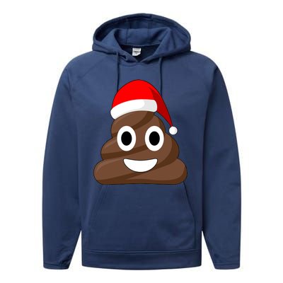 Christmas Poop Emoji Smiley Performance Fleece Hoodie