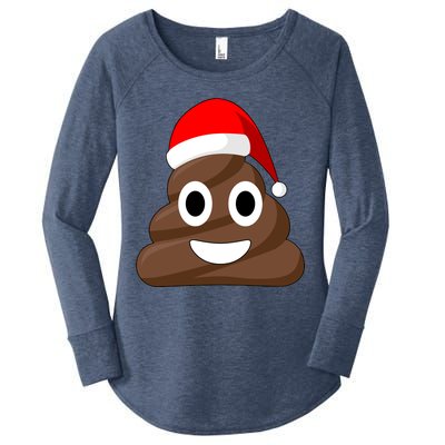 Christmas Poop Emoji Smiley Women's Perfect Tri Tunic Long Sleeve Shirt