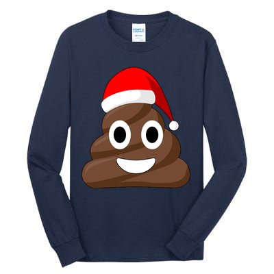 Christmas Poop Emoji Smiley Tall Long Sleeve T-Shirt