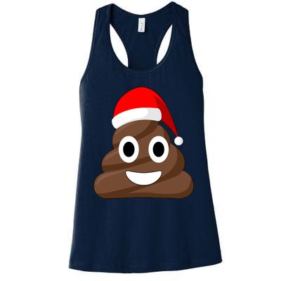 Christmas Poop Emoji Smiley Women's Racerback Tank