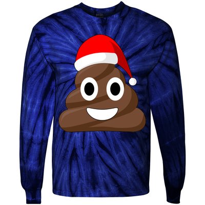 Christmas Poop Emoji Smiley Tie-Dye Long Sleeve Shirt