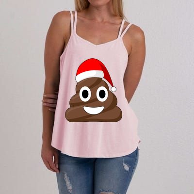 Christmas Poop Emoji Smiley Women's Strappy Tank