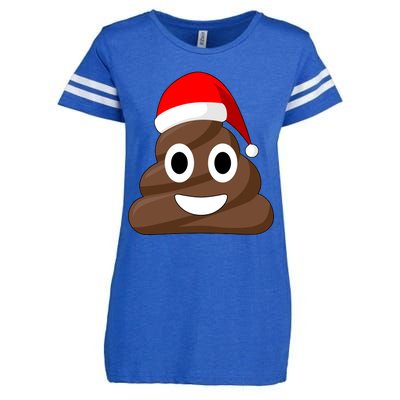 Christmas Poop Emoji Smiley Enza Ladies Jersey Football T-Shirt