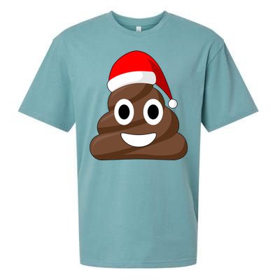 Christmas Poop Emoji Smiley Sueded Cloud Jersey T-Shirt