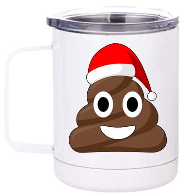 Christmas Poop Emoji Smiley 12 oz Stainless Steel Tumbler Cup