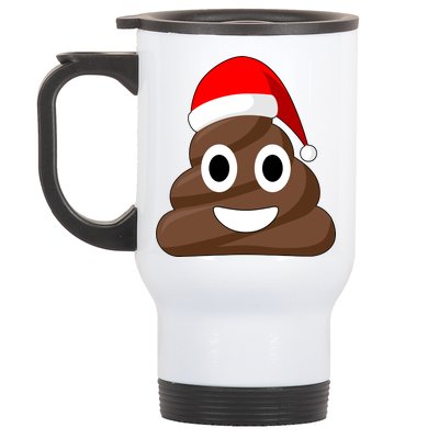 Christmas Poop Emoji Smiley Stainless Steel Travel Mug