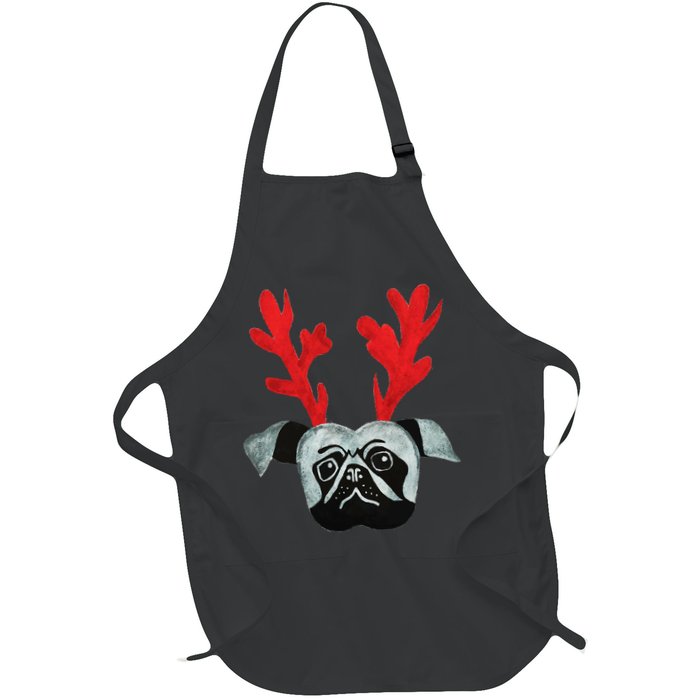 Christmas Pug Reindeer Apron